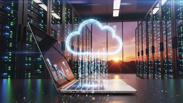 Cloud Computing and Data Storage Technology Visualization.
