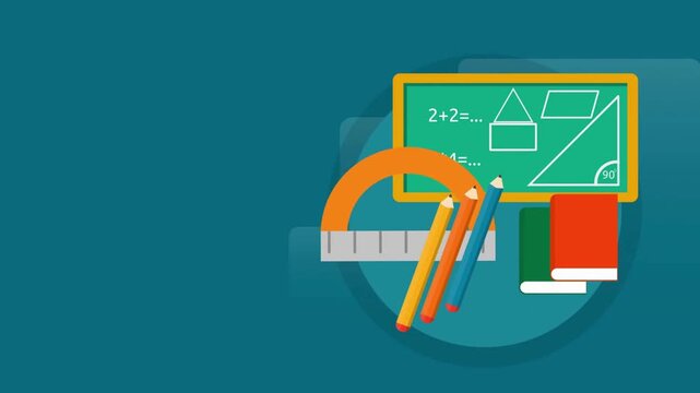 Educational Background Math Supplies and Chalkboard