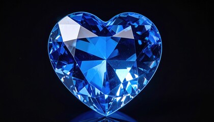 Fototapeta premium Heart-Shaped Blue Gemstone - A Symbol of Love and Preciousness.