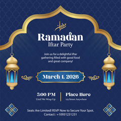 Ramadan Iftar Party , Ramadan Kareem, Ramadan Mubarak Poster Template