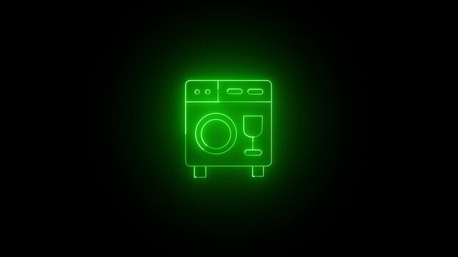 Neon green retro boombox with black background