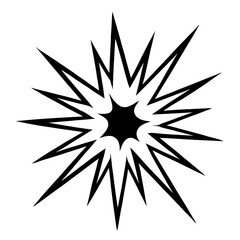 Obraz premium Comic Style Starburst Vector Illustration - Retro Action Flash and Impact Symbol - High Energy Burst Icon for Success, Sale, and Explosion Concepts - Black and White Art