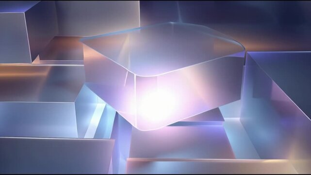 Shimmering metallic cubes in modern abstract composition