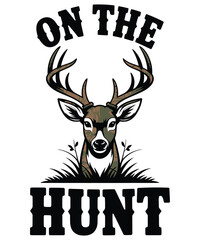 Deer hunting season emblem vector illustration flat design