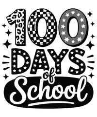 100 days of school celebration milestone vector illustration retro design