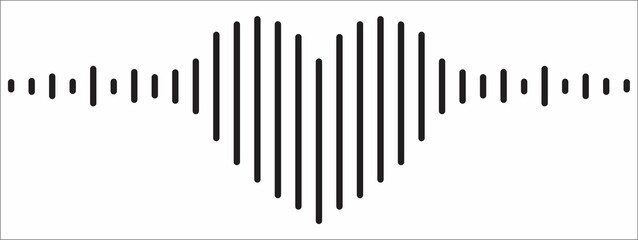 Fototapeta premium Striped Heart Vector: Minimalist Geometric Love Symbol for T-Shirt Design