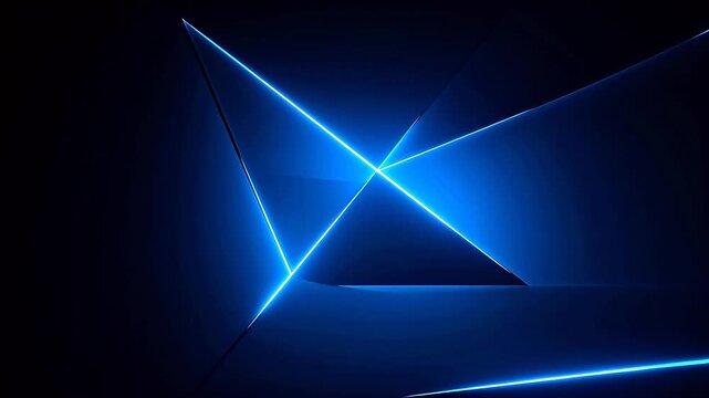 Blue neon geometric light lines