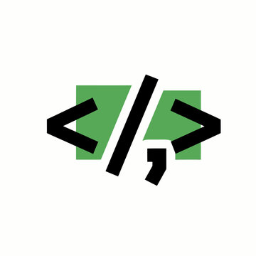 Code symbol, a symbol representing the world of programming, technology, and software development