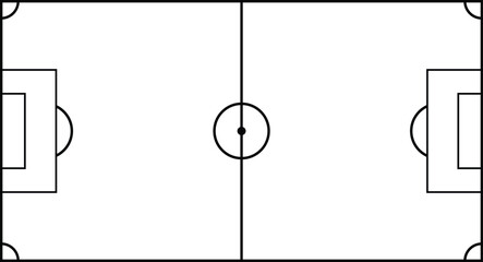 Football Soccer Pitch Diagram Top View Vector for Sports Strategy and Tactics © Icon Dreamer