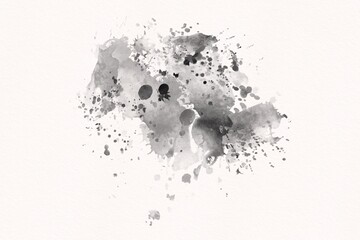 Obraz premium Black Watercolor Splash Decoration Abstract Paint On White Paper