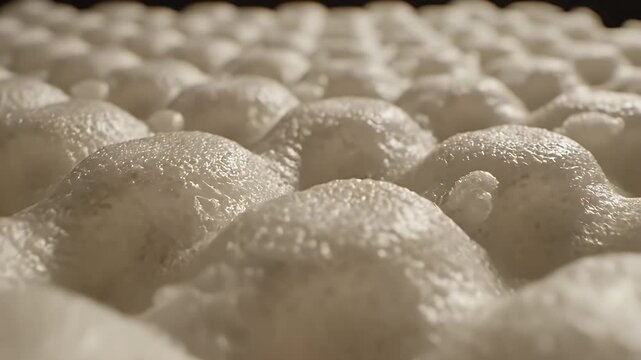 Macro Texture of Starch Foam Packing Material - This video features a close-up, cinematic macro shot of biodegradable starch foam packing material.
