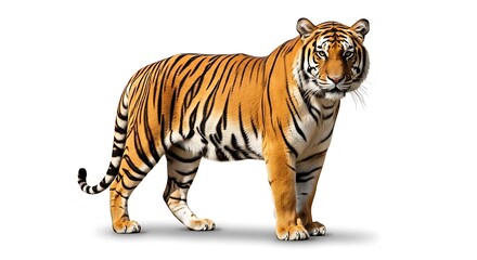 Obraz premium Bengal Tiger Isolated on White Background