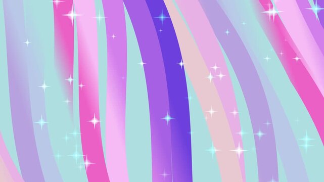 Pastel Abstract Background with Magical Curved Stripes and Stars