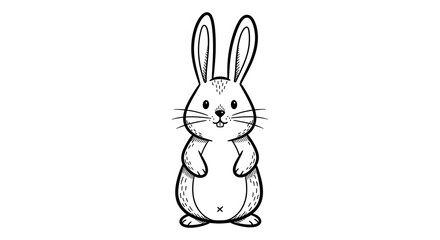 Fototapeta premium Cute cartoon rabbit illustration for Easter or spring themed projects