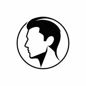 Stylized Silhouette of a Mans Head in Profile.