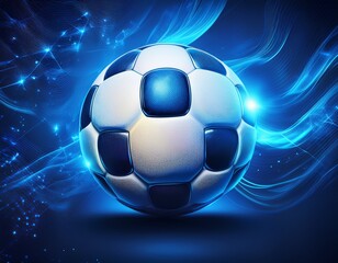 Naklejka premium active sport blue background with a football soccer ball