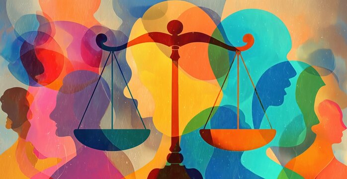 Balanced Justice: Silhouettes of Diversity and Equality