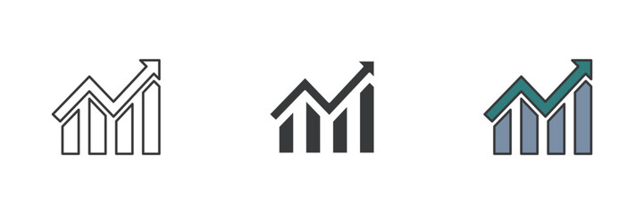 growth icon. Symbol sign for mobile concept and web design. Vector icon, Vector graphics © muhamad