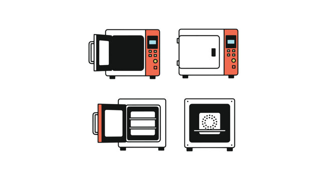 Laboratory Oven Line minimal dynamic tone vector