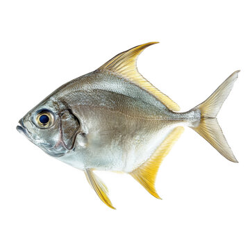  Silver Pomfret - Pampus argenteus [Transparent Background PNG].