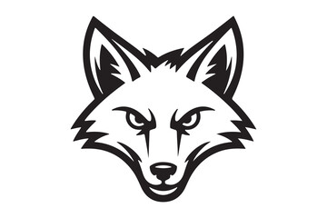 Minimalist Black and White Fox Face Icon © AbdullahAlMahmud