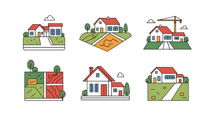 Fototapeta premium Land Development clean dynamic style vector
