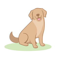 Cute Sitting Dog Cartoon Animal Illustration