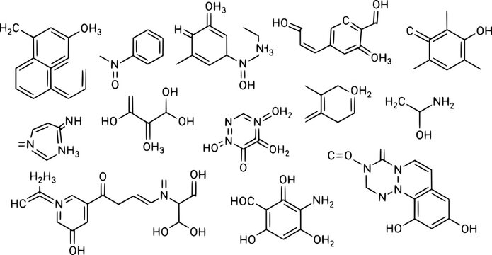 Organic chemistry molecules and chemical structures vector illustration
