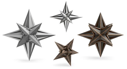 Obraz premium Geometric stars isolated on white background for design and decoration