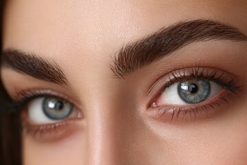 Obraz premium Close Up of Blue Eyes and Perfect Eyebrows