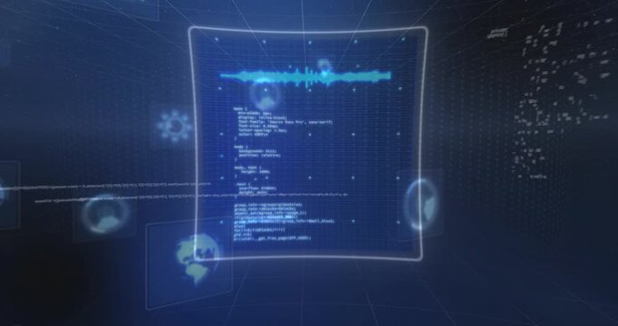 Central hub rotating and expanding after data pulse, panels updating to visualize live analytics