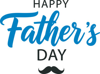 Happy father's day wishes greeting card with mustache for dad