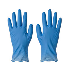 Obraz premium Pair of blue medical gloves isolated On Transparent Background