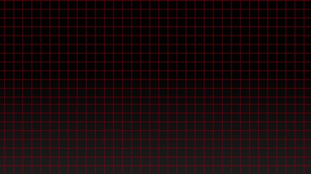 Animated gradient black background with grid moving wards. Horizontal Grid background video , red color grid ,4K loop able footage video.