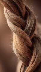 Fototapeta premium Macro Close-Up of Natural Fiber Rope with Organic Texture and Gentle Lighting