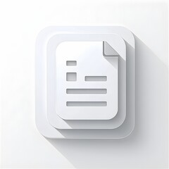 Realistisches 3D-Symbol eines leeren wei&szlig;en Dokuments ,isoliert auf hellem Hintergrund .