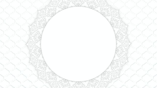 Animation islamic white background with mandala