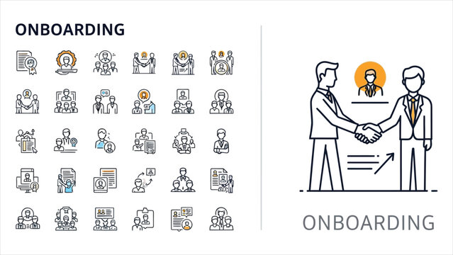 Employee Onboarding & HR Vector Icon Set &ndash; Editable Stroke.