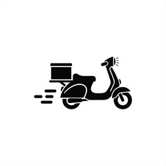 Food delivery vector icon black filled and outlined style. © Eko
