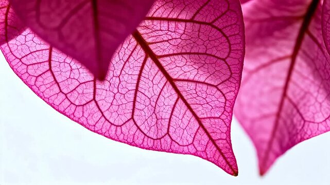 Pink leaf with detailed vein structure