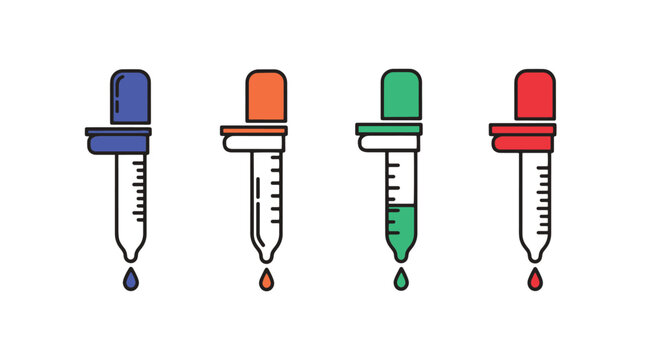 Pasteur Pipette Line abstract color composition illustration