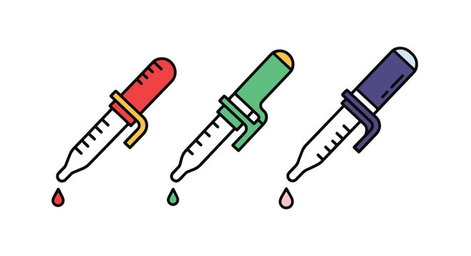 Pasteur Pipette Line soft clean color vector
