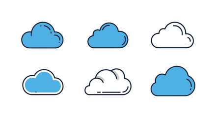 Pattern Cloud Line abstract clean tone illustration