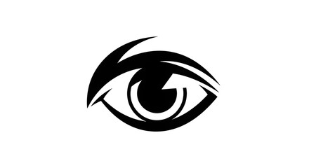 Obraz premium A stylized black and white illustration of a human eye symbol