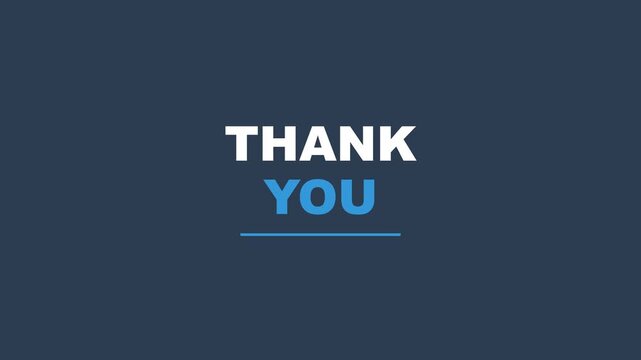 Thank you message on dark blue background
