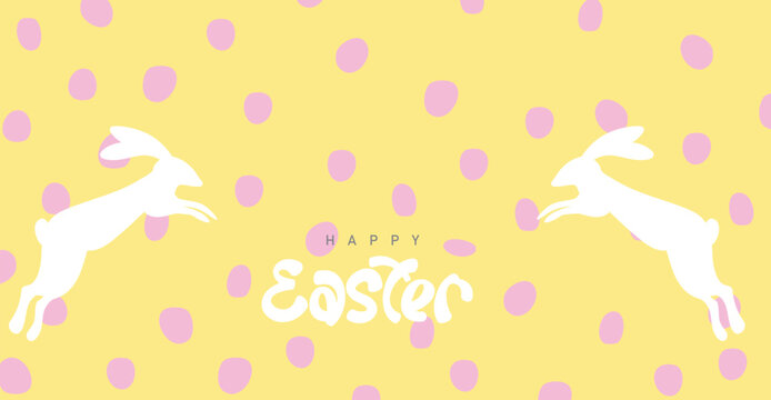 Happy Easter calligraphy  Illustration design for holiday greeting card and flyer, poster design
