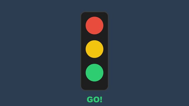 Traffic light icon with GO! label