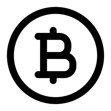 Circular icon with stylized B letter representing digital cryptocurrency and blockchain technology.