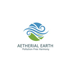 Naklejka premium Eco Friendly Wind and Earth Harmony Logo