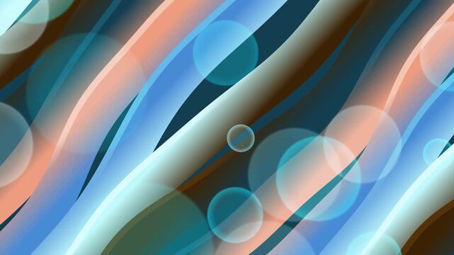 Modern Abstract Blue and Orange Wave Background with Bokeh Design